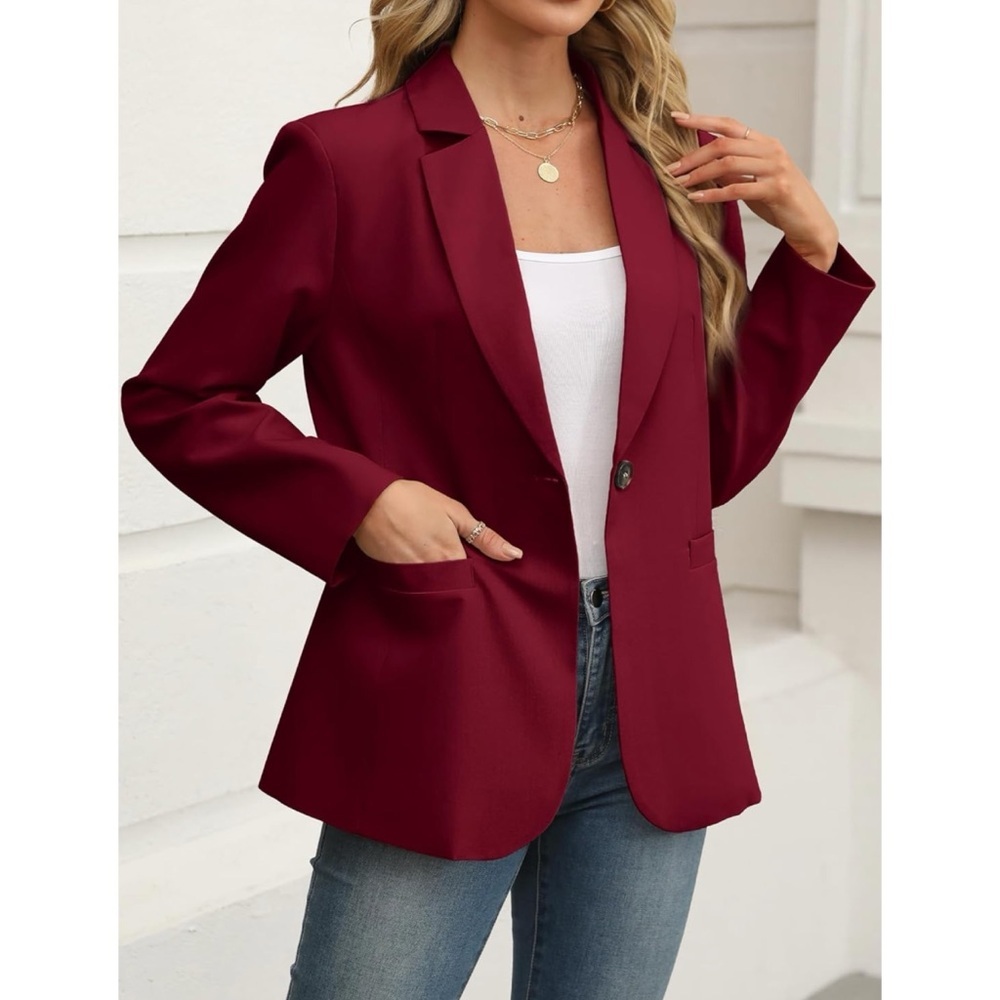 Elleven Wine Red Business Lightweight Suit Blazer Jacket
